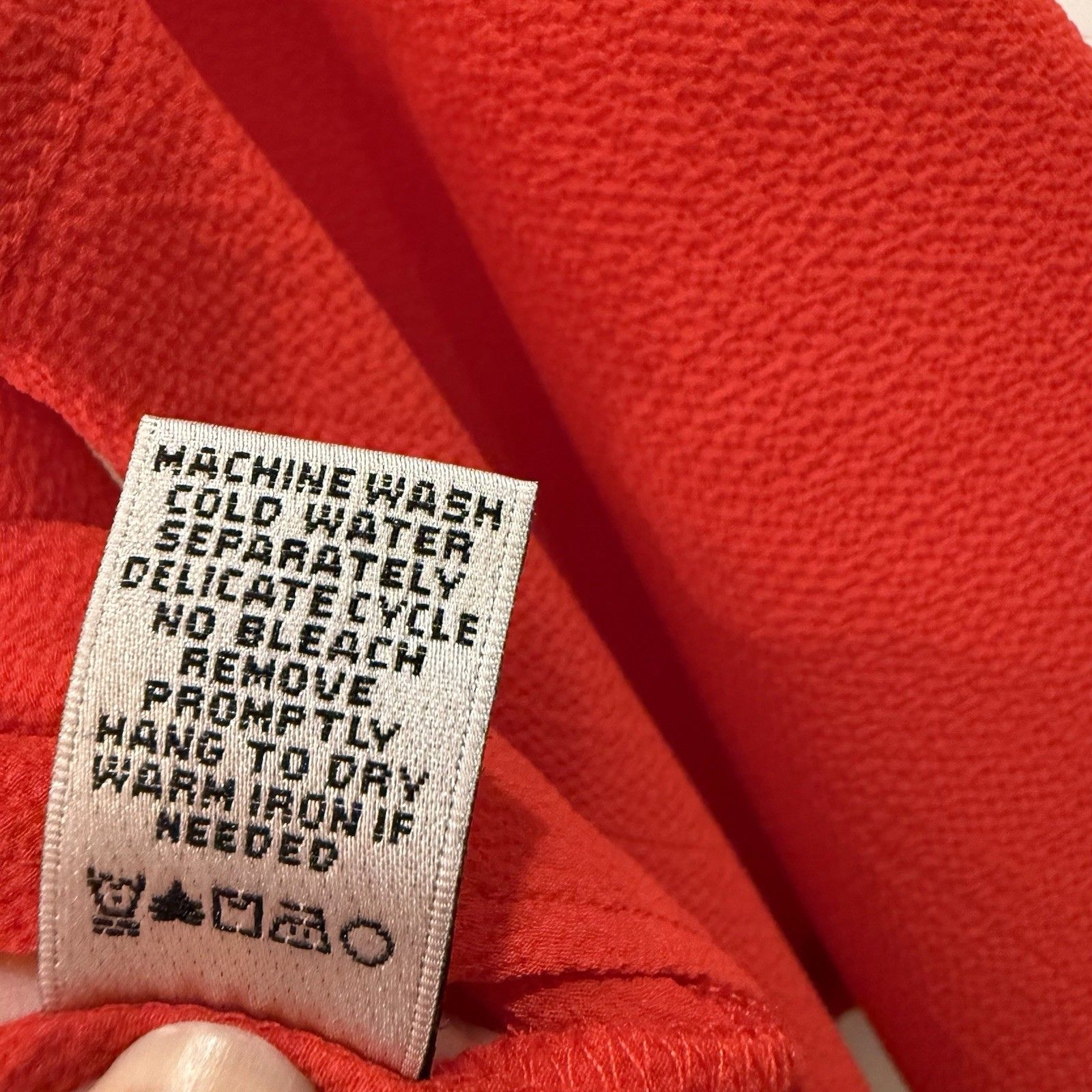 Neiman Marcus Red Solid Ruffle Bell Sleeve Round Neck Pullover Blouse Women's Xs — image 5 of 8